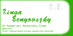 kinga benyovszky business card